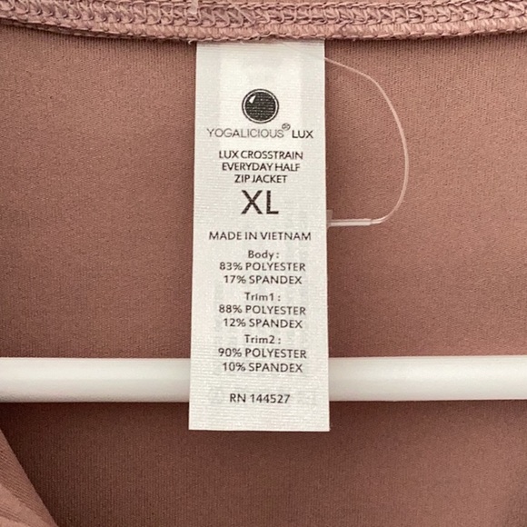 YogaLicious  Lux NWT Crosstrain Everyday Half Zip Jacket Color Antler XL - Picture 7 of 7